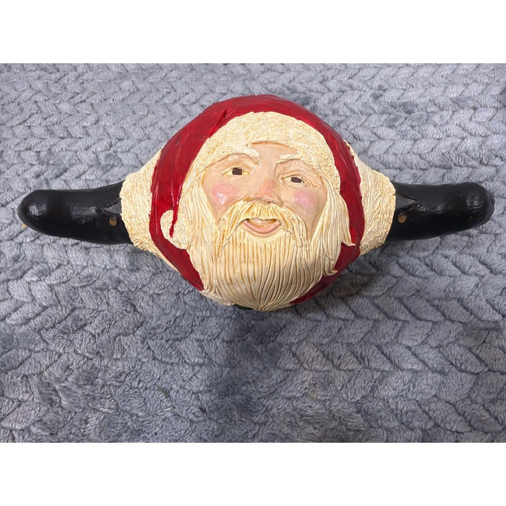 Whimsical Round Santa Claus Doing Splits Resin Christmas Figurine Tabletop Decor